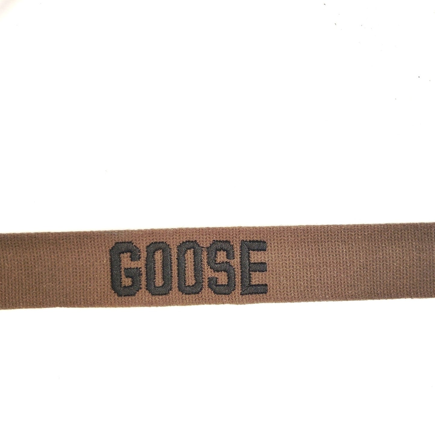 Vintage OD Green Embroidered "GOOSE" Uniform Name Tape 7.6 in. x 1 in. Sew-On