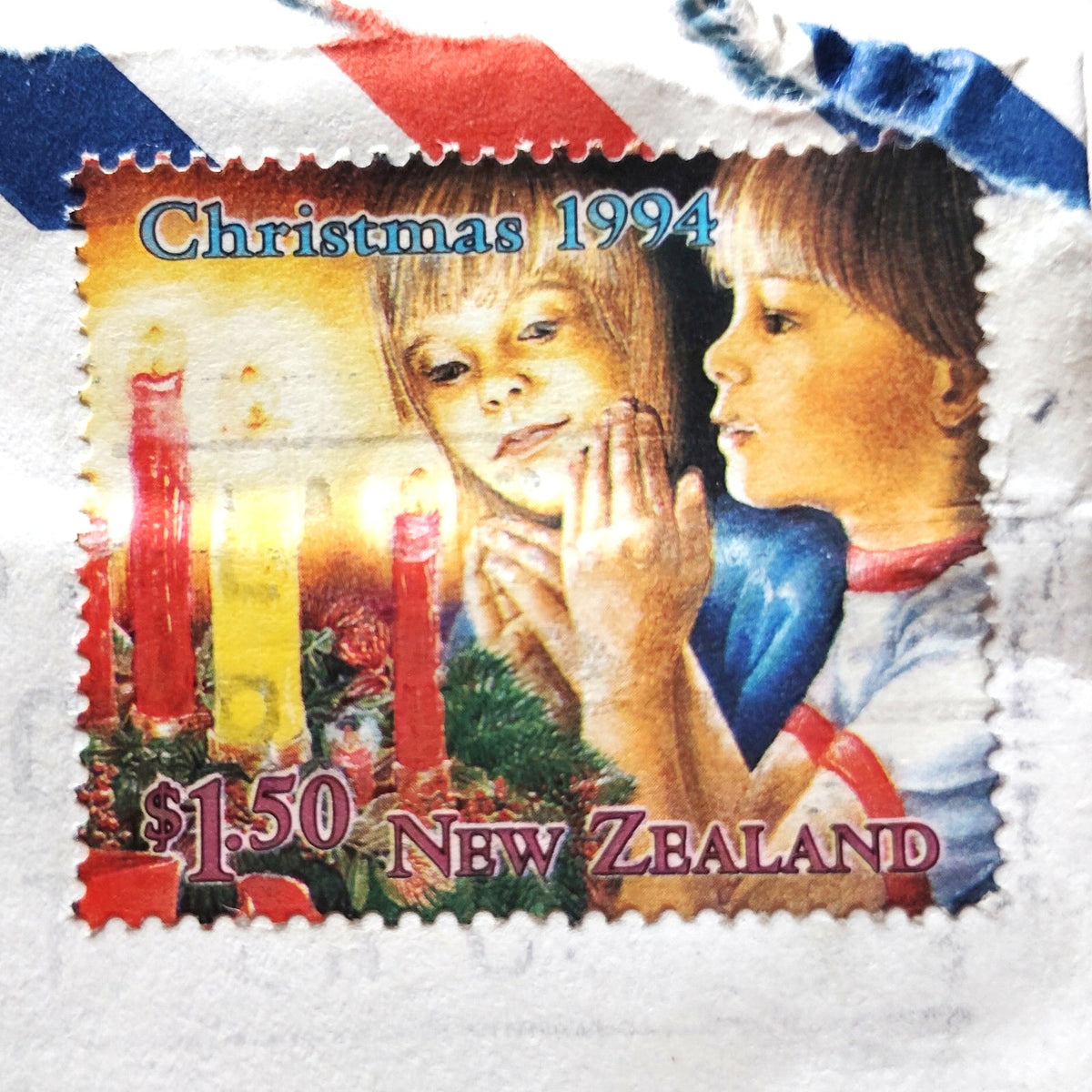 1994 New Zealand Airmail Cover $1.50 Christmas Stamp Wellington Postmark