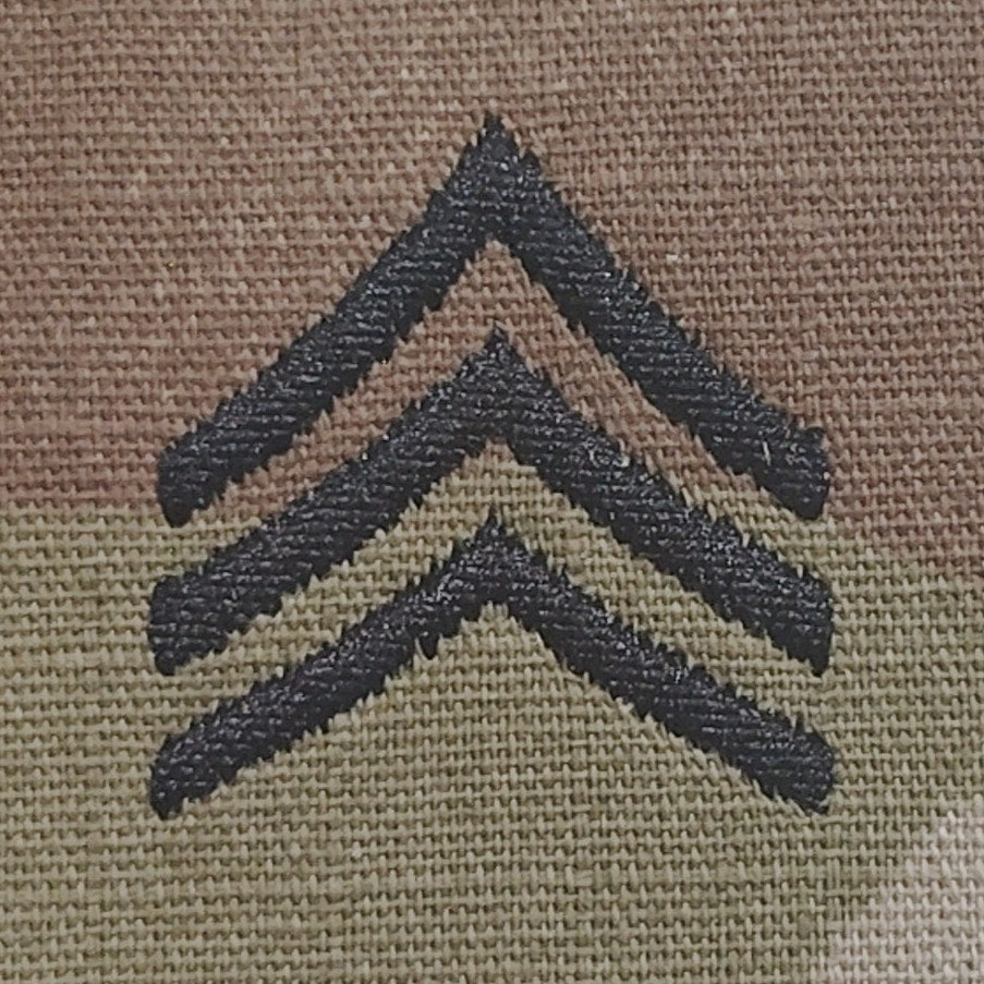 U.S. Army Sergeant (SGT) Rank Patch OCP Scorpion W2, 2" × 2" Sew‑On Device – E‑5