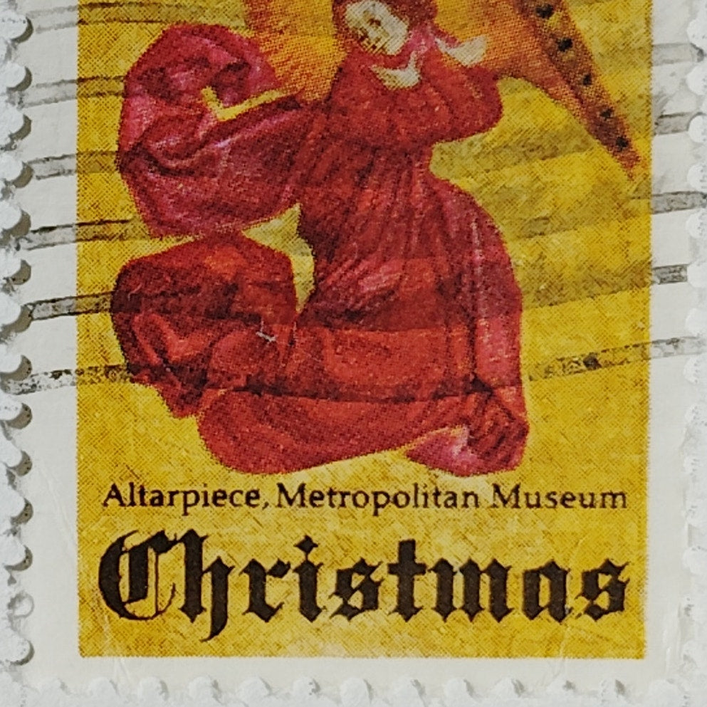 1974 U.S. Christmas 10¢ Angel Stamp – Scott 1550 – Perussis Altarpiece – Used