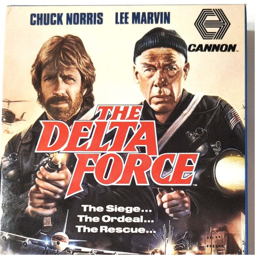 The Delta Force VHS 1986 Chuck Norris Lee Marvin Cannon/MGM Action Thriller