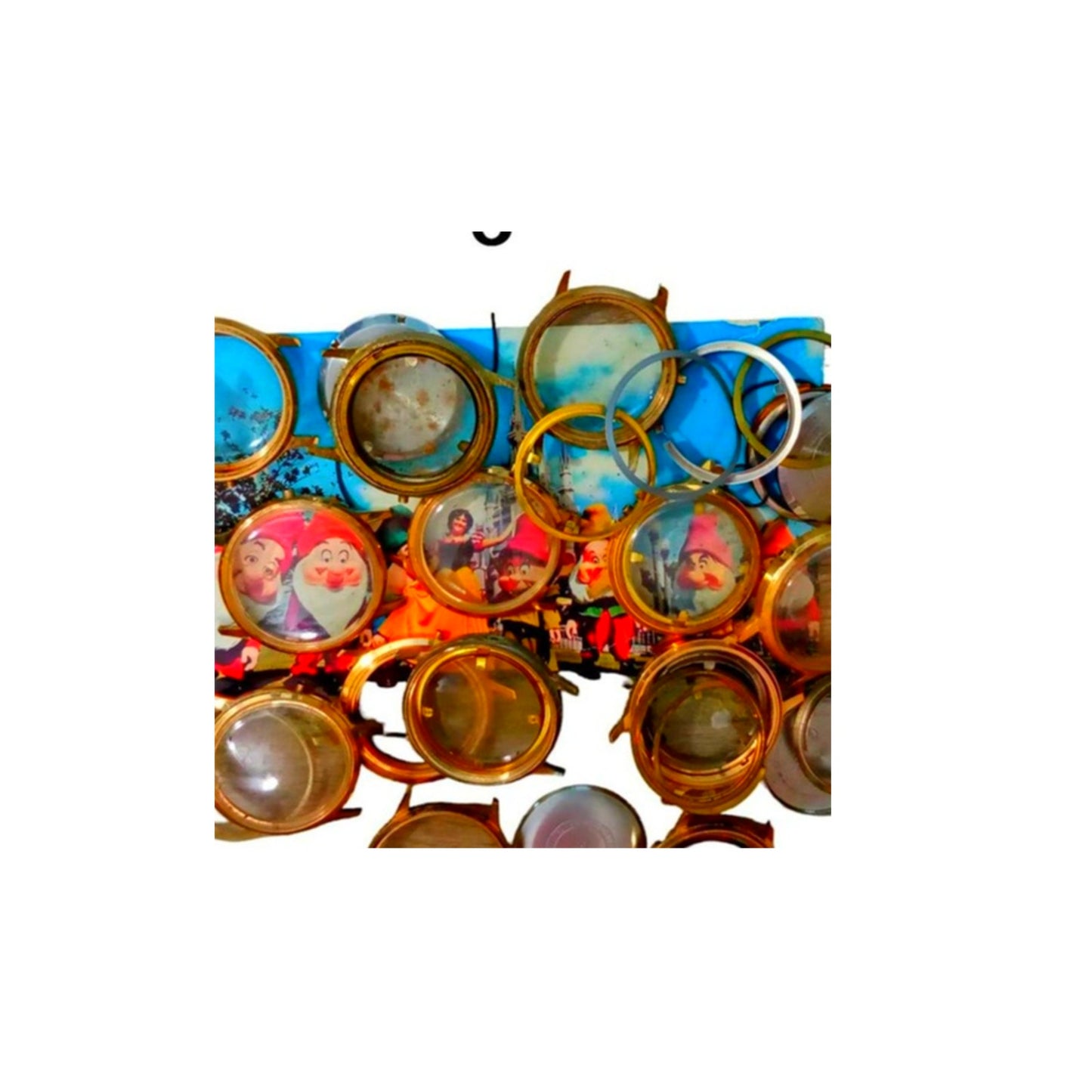 Steampunk Craft Supplies, Watch Cases, Bezels, Crystals, Backs - 8 oz Bag #4