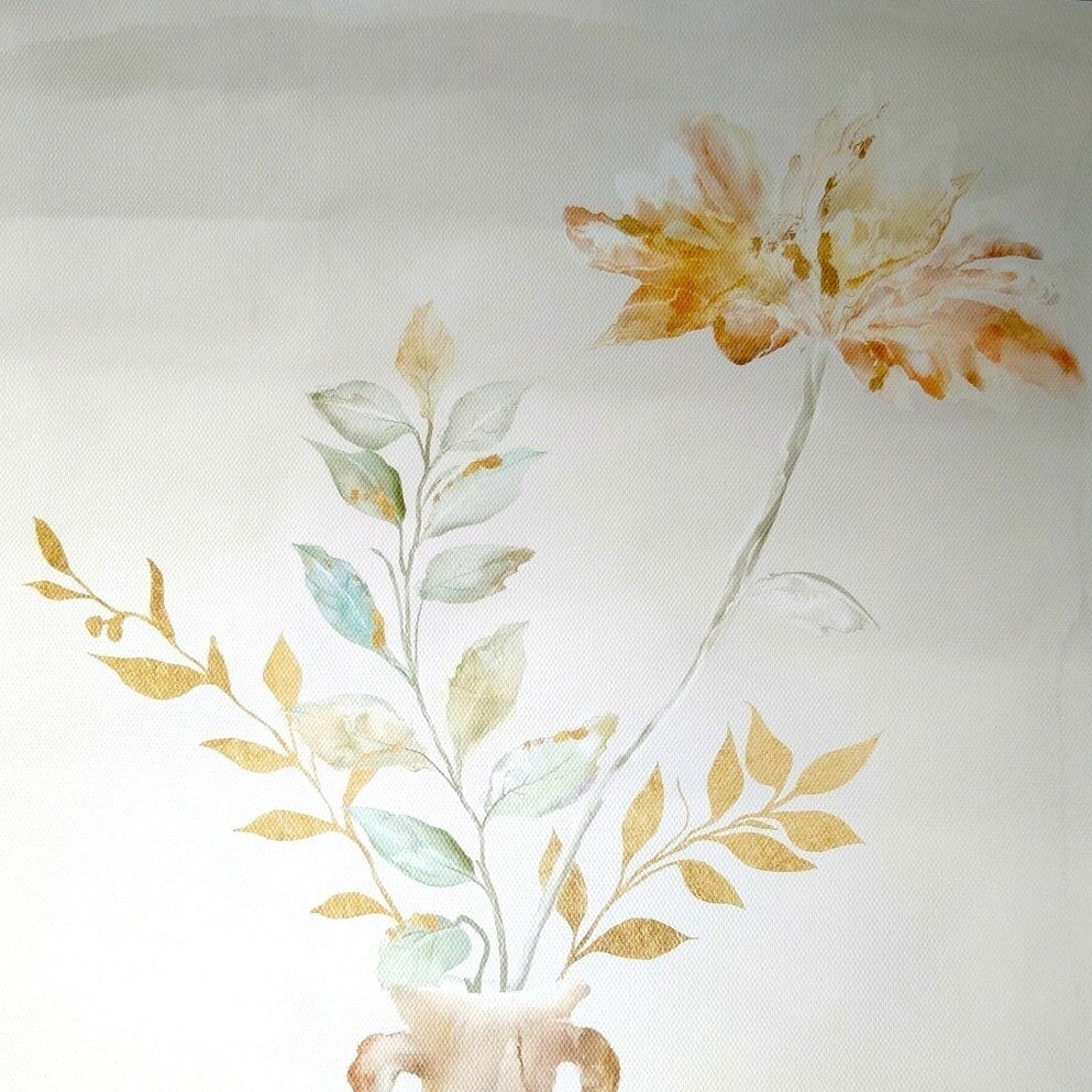 Set of 2 Neutral Floral Vase Canvas Prints 12x18 Wall Art Décor, Unframed