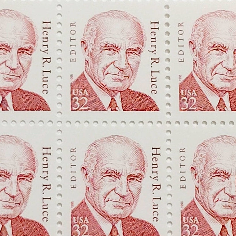 Block of 6 – 1998 USA 32¢ Henry R. Luce MNH Great Americans Series, Scott 2935