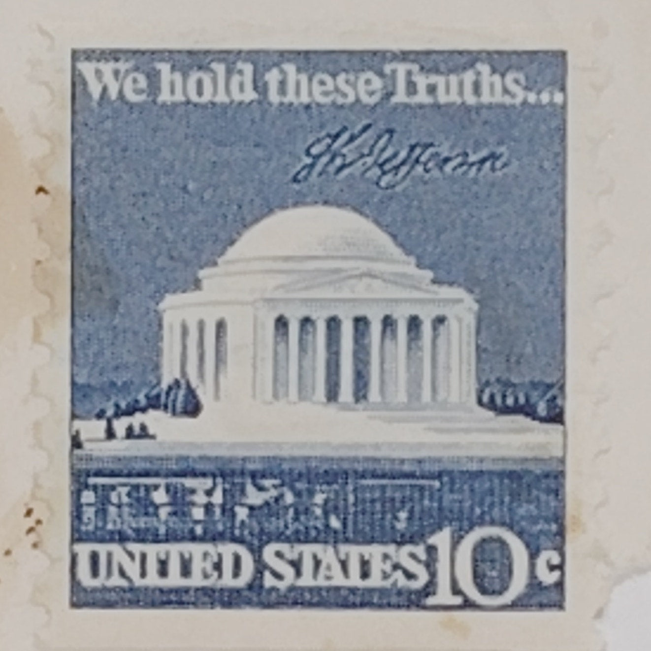 1973 Jefferson Memorial – Lot of 3 Used – 10¢ Stamp – We Hold These Truths…