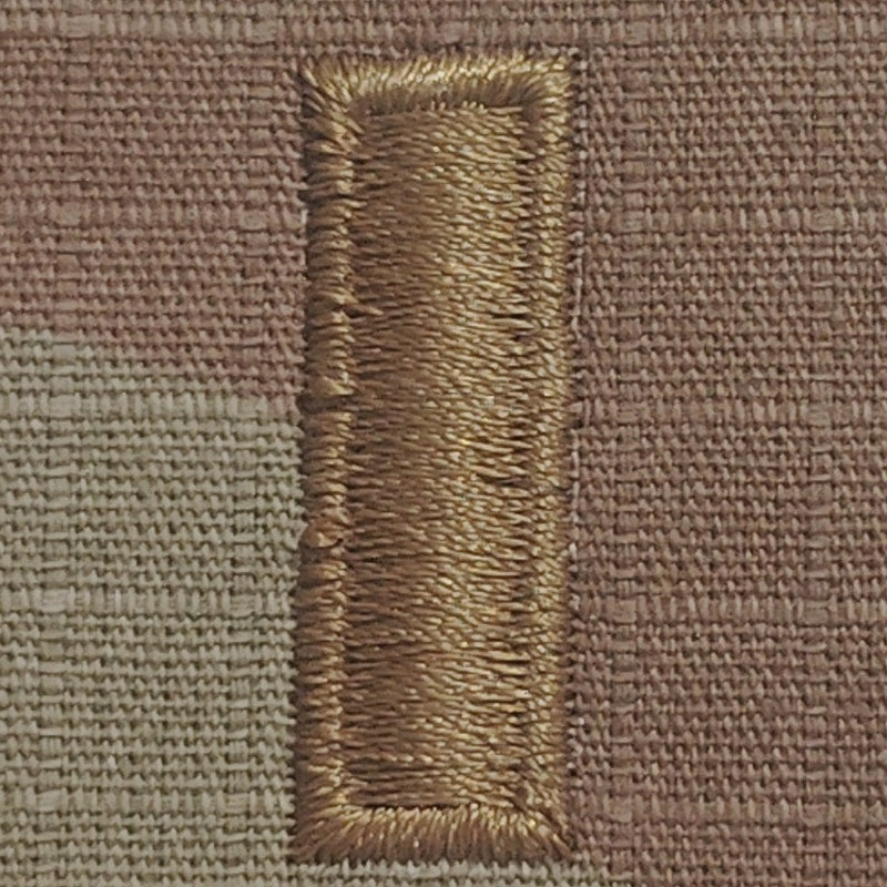 U.S. Army 2nd Lieutenant OCP Rank Insignia, Multi-Camo, 2x2, Hook-n-Loop Back