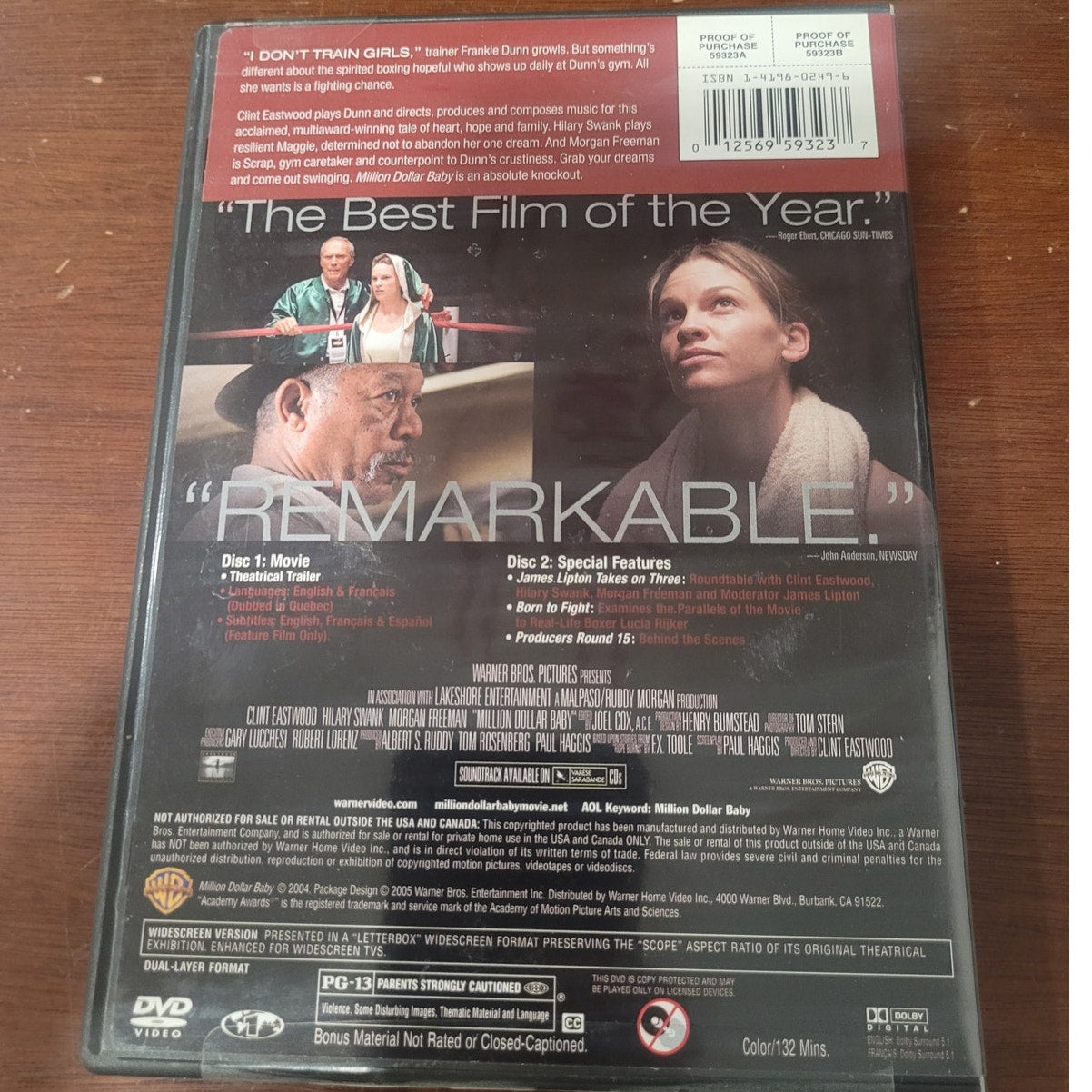 Million Dollar Baby DVD 2-Disc Widescreen Edition Clint Eastwood Morgan Freeman