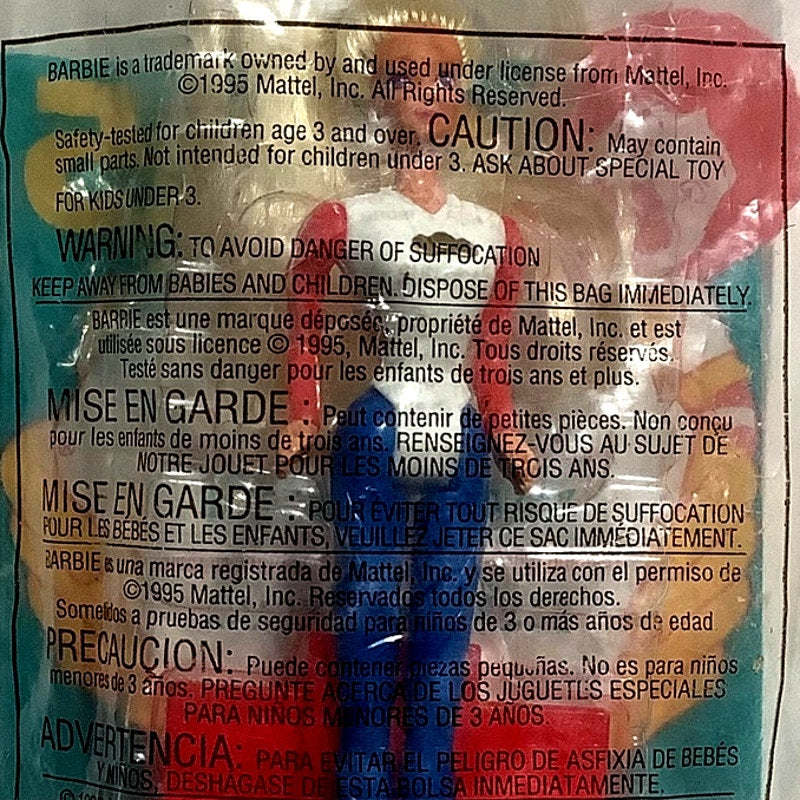 U.S.A. Barbie Collectible Figure, McDonald's 1995 Happy Meal Toy, NIP