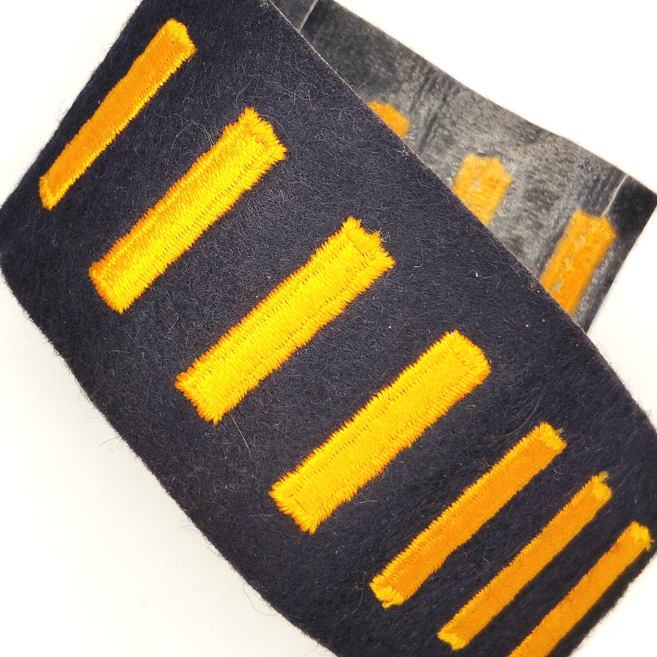 US Army ASU Overseas Service Bars Midnight Blue / Black Wool 12‑Bar Strip NOS