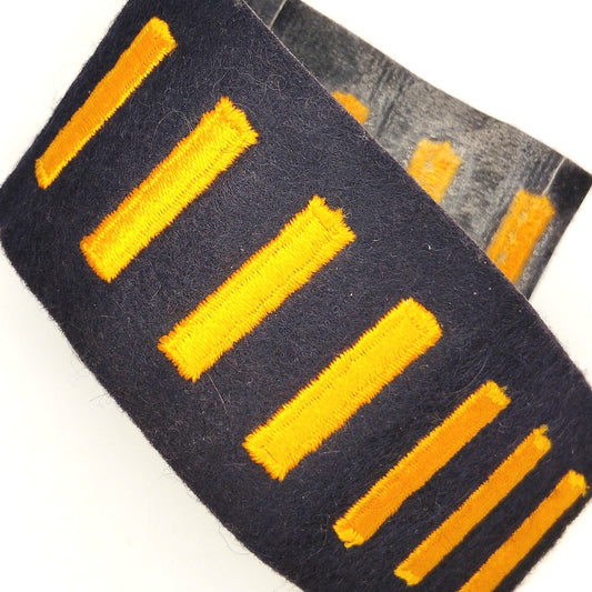 US Army ASU Overseas Service Bars Midnight Blue / Black Wool 12‑Bar Strip NOS