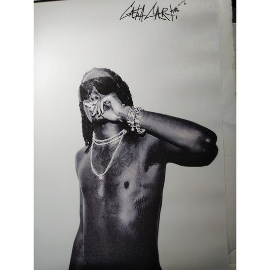 Playboi Carti Album Cover Canvas Print, Hip Hop Rap Music, Black/White Aesthetic, 12x16" Unframed