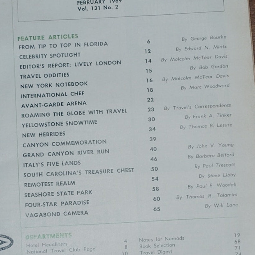 Vintage Travel Magazine February 1969- The Magazine That Roams the Globe, London