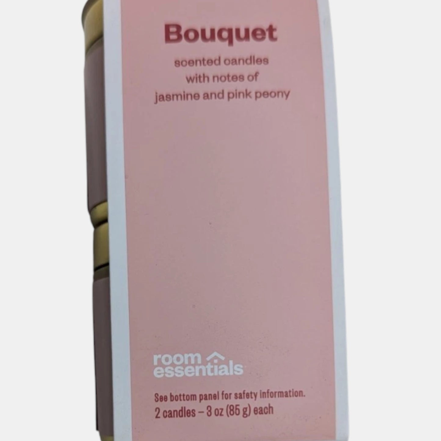 2‑PK 3 oz Tin Candle Gift Set, Soy Wax Blend, Jasmine & Peony Scent, 14hr Burn
