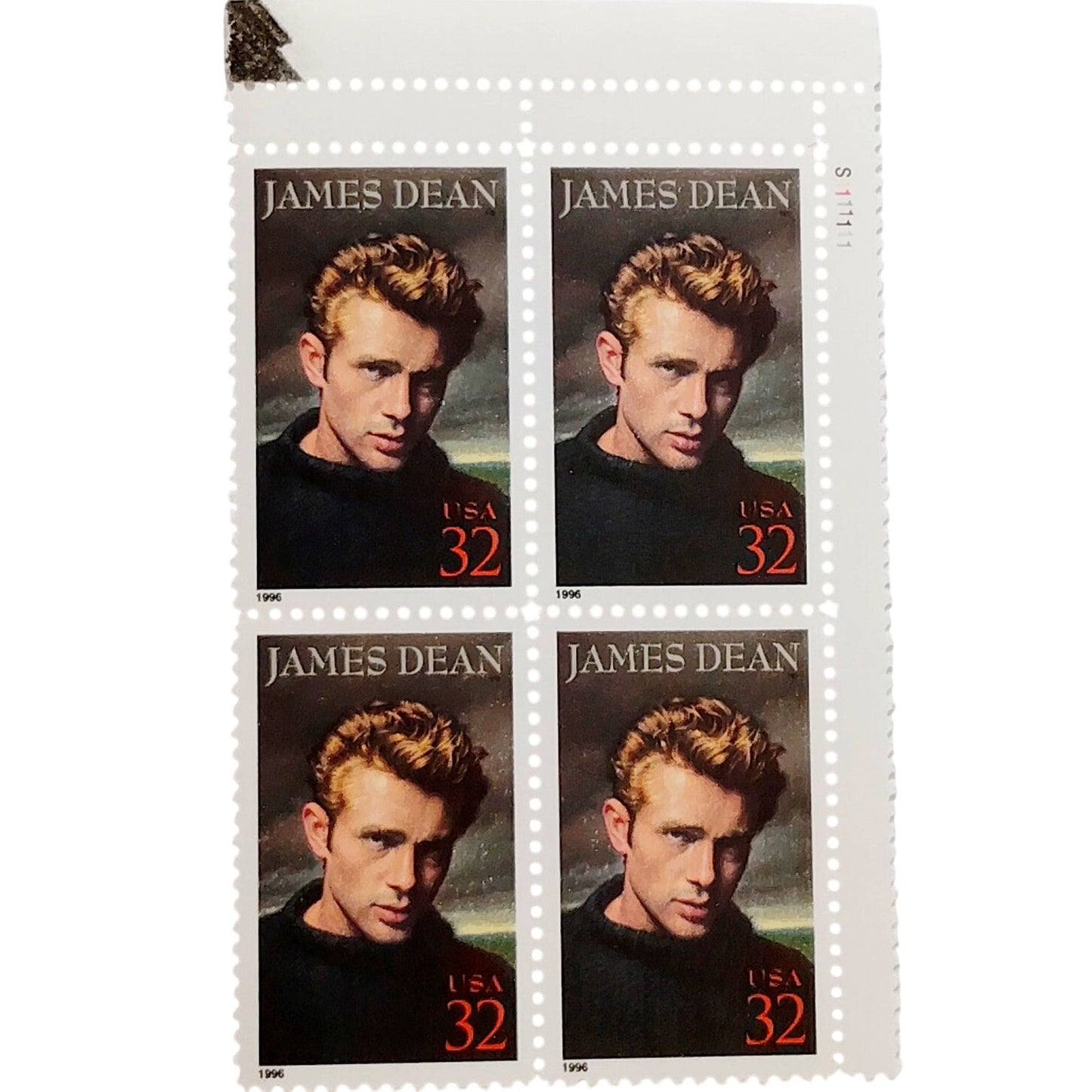 Block of 4 – 1996 USA 32¢ James Dean Legends of Hollywood MNH – Scott 3082