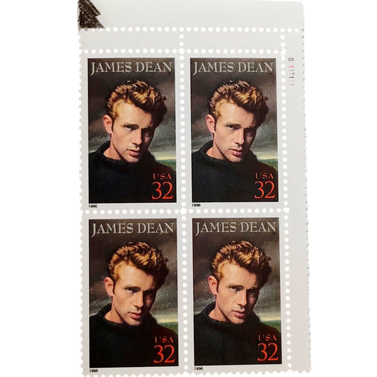 Block of 4 – 1996 USA 32¢ James Dean Legends of Hollywood MNH – Scott 3082