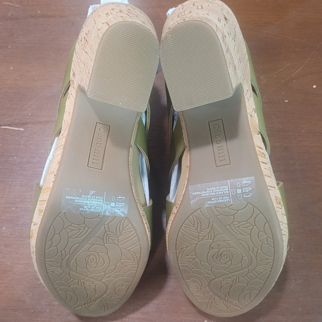 Cobb Hill Alleah Sling Sandal – Avocado, Women’s 8W, Hook & Loop, CJ0944