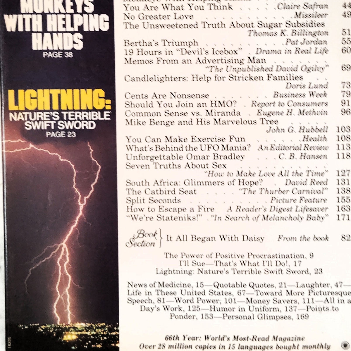 Reader's Digest August 1987 Vintage Magazine - UFO Mania & Omar Bradley