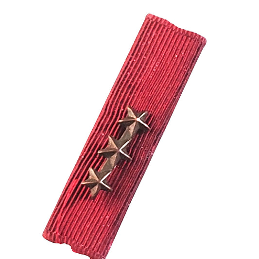 Navy Good Conduct Ribbon with 3 Bronze Star Device, 1-3/8"L x 3/8"H