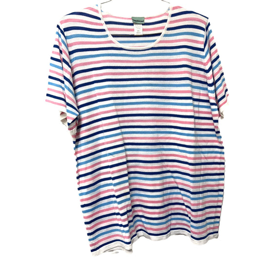Sara Morgan Striped Lightweight Sweater Shirt, 100% Acrylic, XL