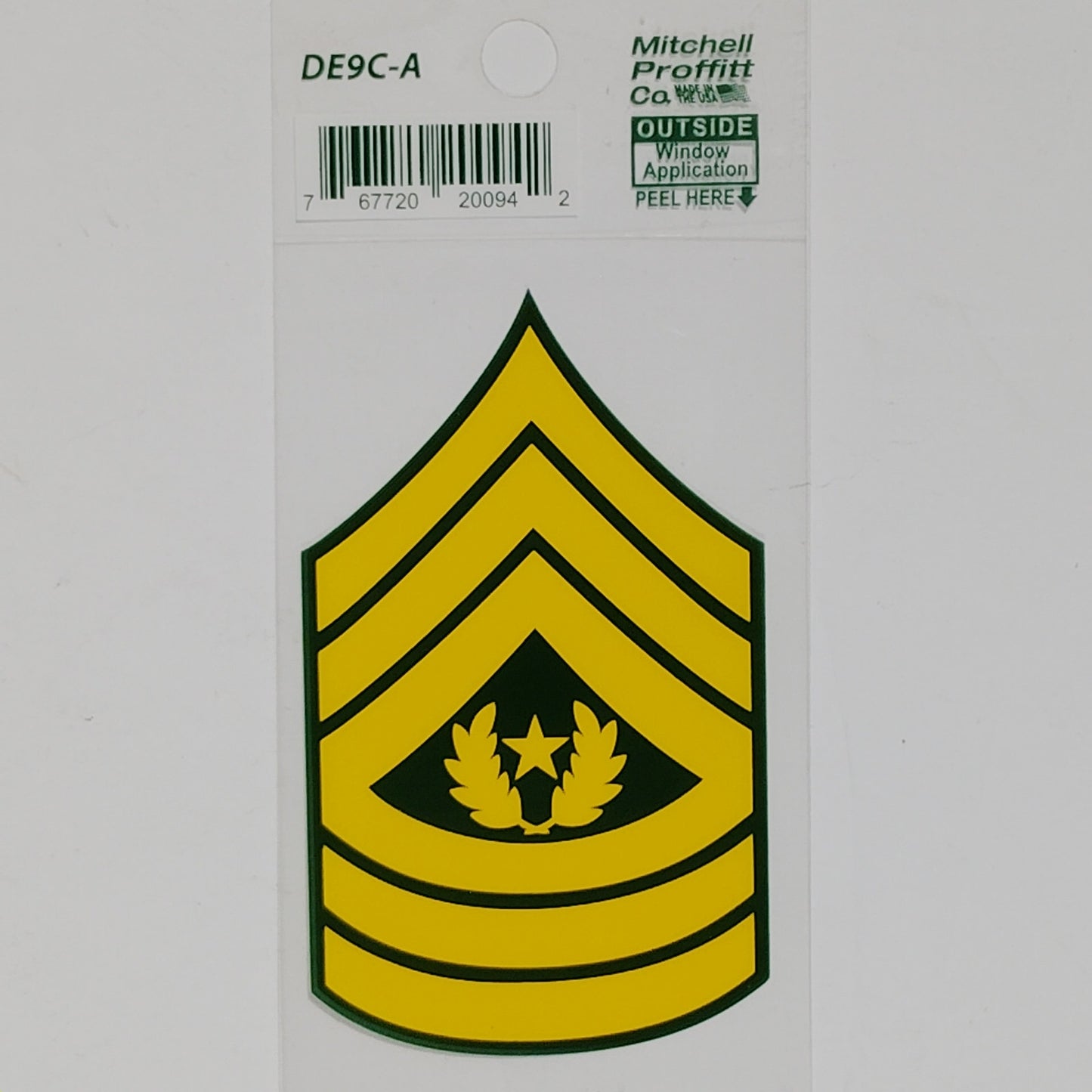 Army Sergeant Major of the Army Window Decal – 2" x 3.375"  Adhesive Back