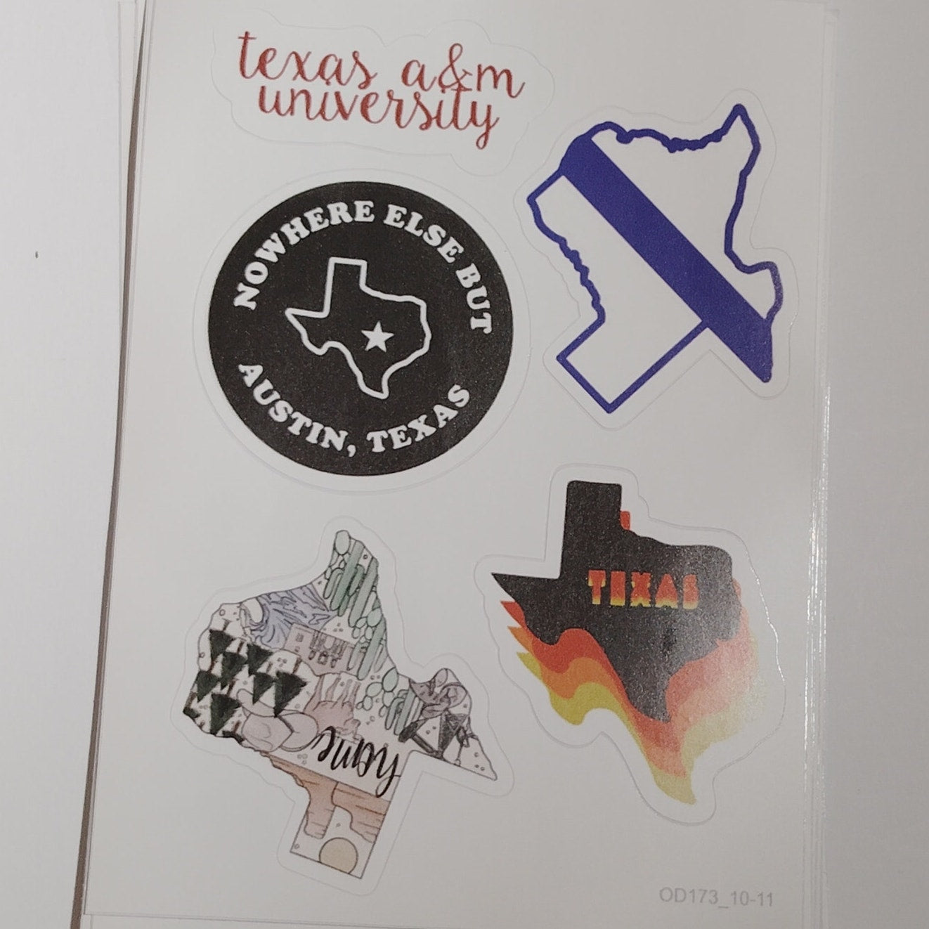 Texas Stickers 56‑Pc Waterproof Vinyl Decal Pack for Travel & Accessories