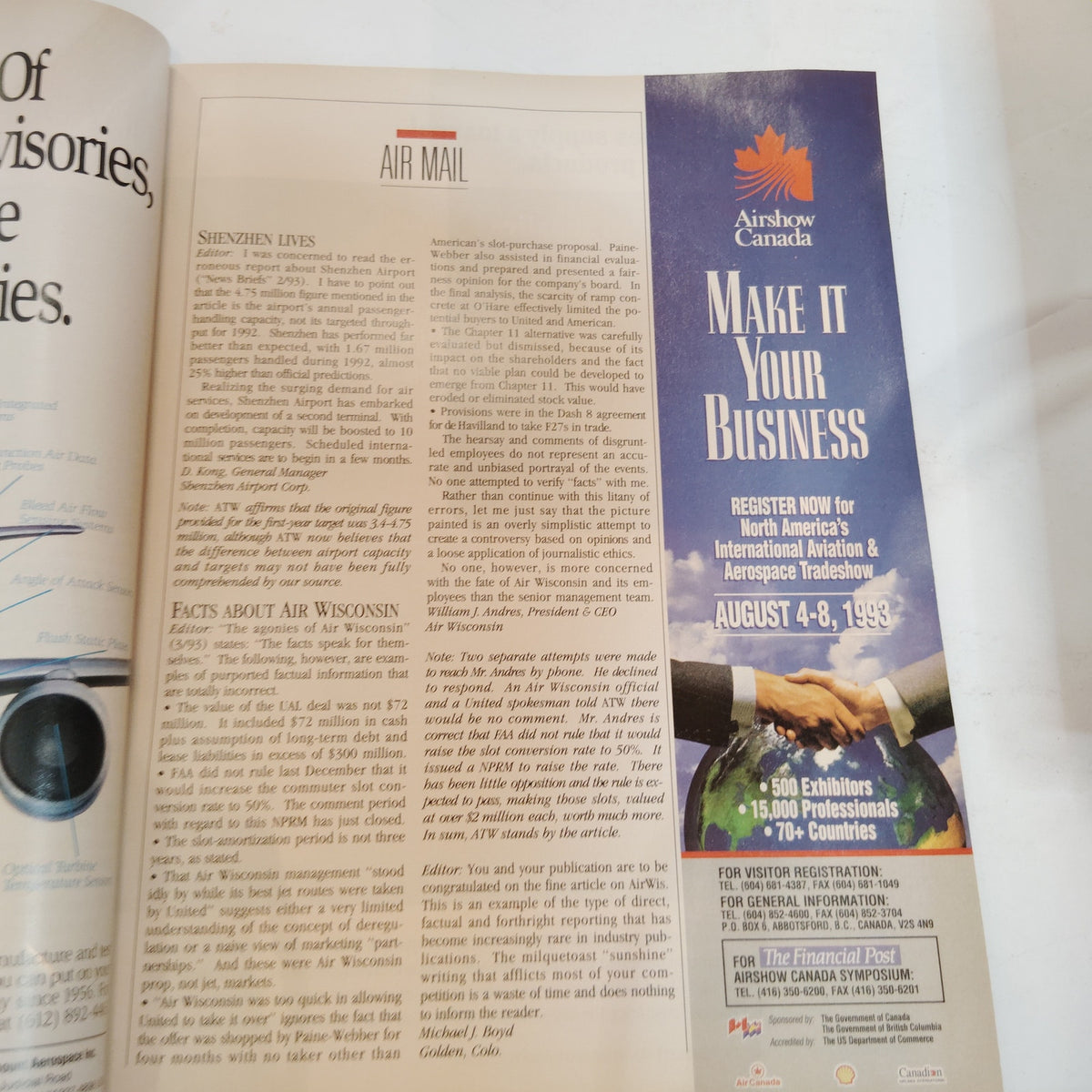 Air Transport World Magazine May 1993 - Guide to Washington Aeropolitics