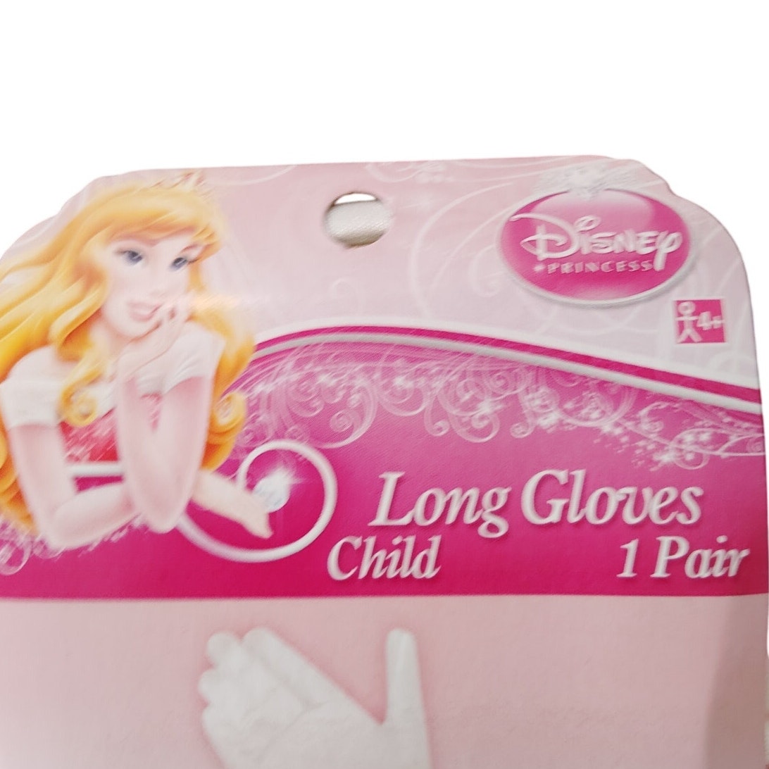 AMSCAN Long Aurora Gloves Halloween Costume White - Disney Princess Accessory