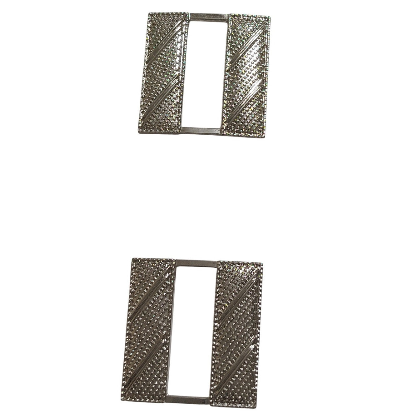 HWC Silver Captain Rank Bars – Corrugated – 1‑1/8" × 1" Novelty Pin Set