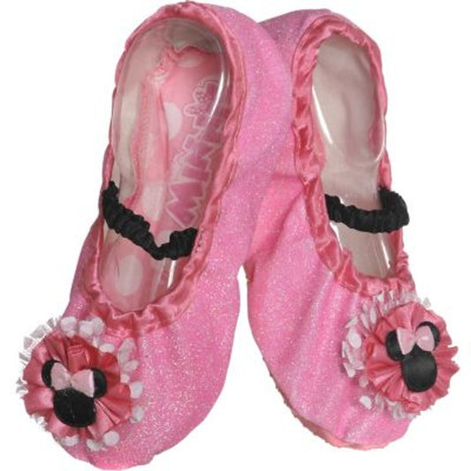 Disney Minnie Mouse Pink Slipper Shoes – Soft Plush, Child Size 7–11