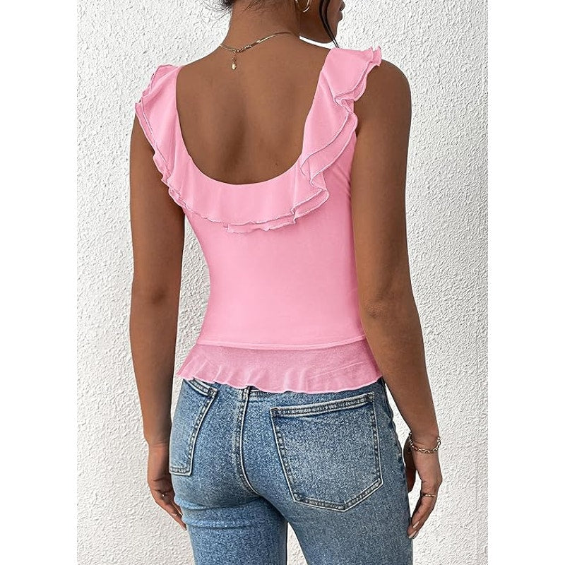 PRETTYGARDEN Women's Y2K Going Out Crop Top, Pink, Size XL (16)