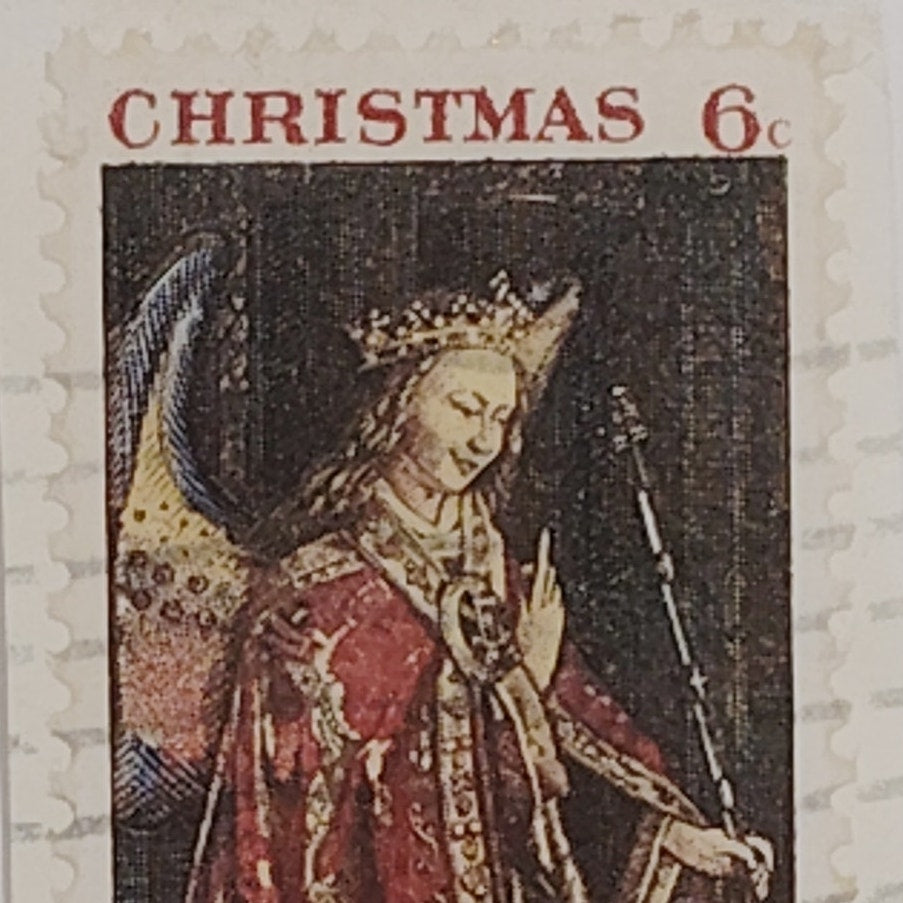 1968 Angel Gabriel Christmas Stamp – 6¢  Used – Van Eyck – Scott #1363 – USPS