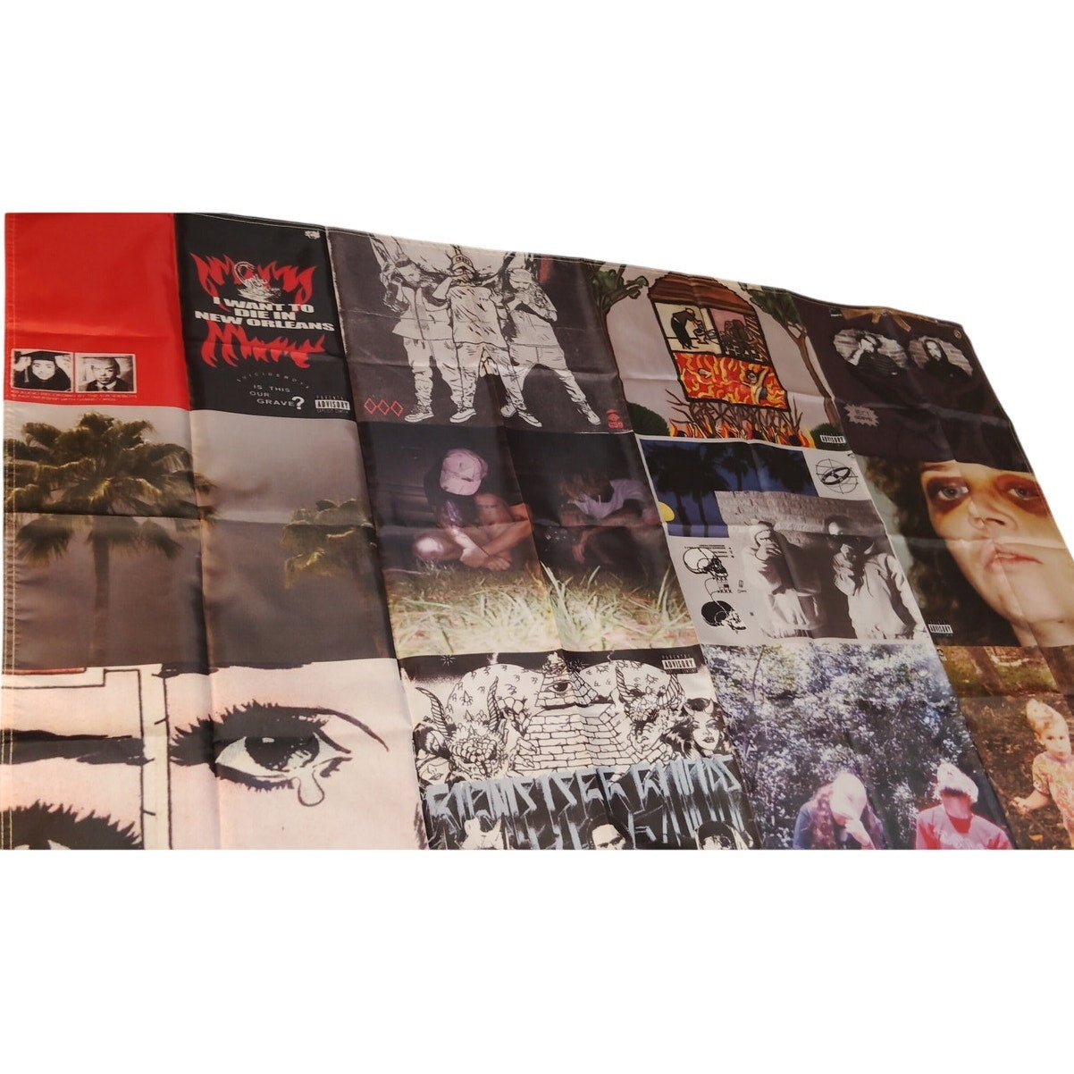 Hip Hop Album Covers Tapestry Wall Hanging Flag 40x60 in w/ Brass Grommets