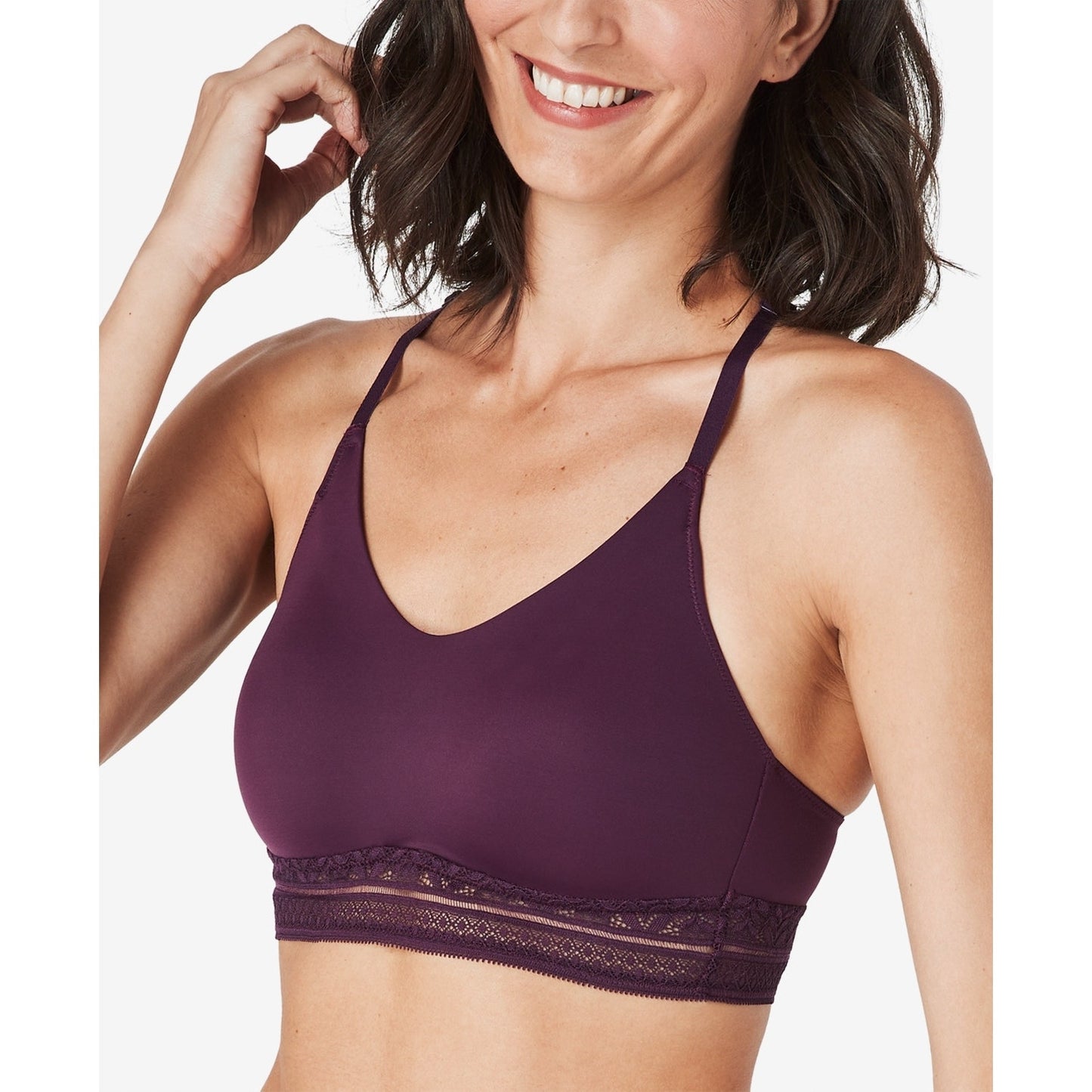 Bali Comfort Revolution Lace Wireless Bralette DF6594 – Blackberry Jam – Medium
