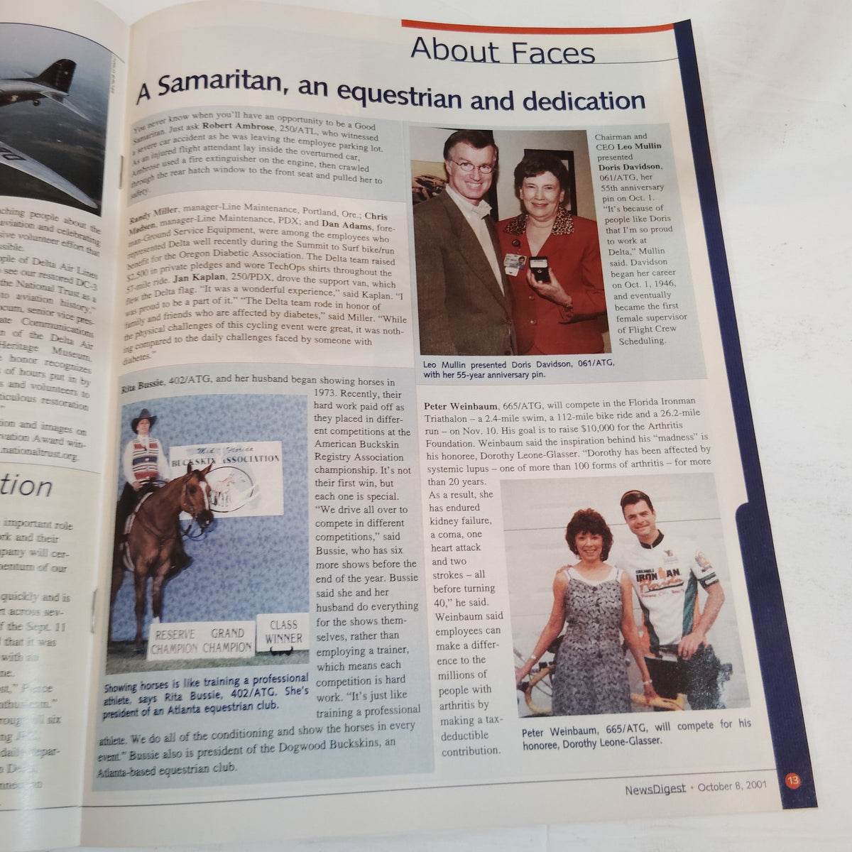 Delta News Digest - Oct 8, 2001 - Employee Reductions Post-9/11 Magazine