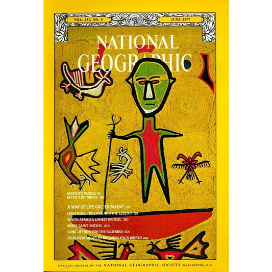 National Geographic Magazine June 1977, Mexico, S Africa, Loch Ness, Maine &More