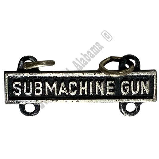 Military Qualification Bar Submachine Gun Silver w/ Black Background 1/2"H x 1"W