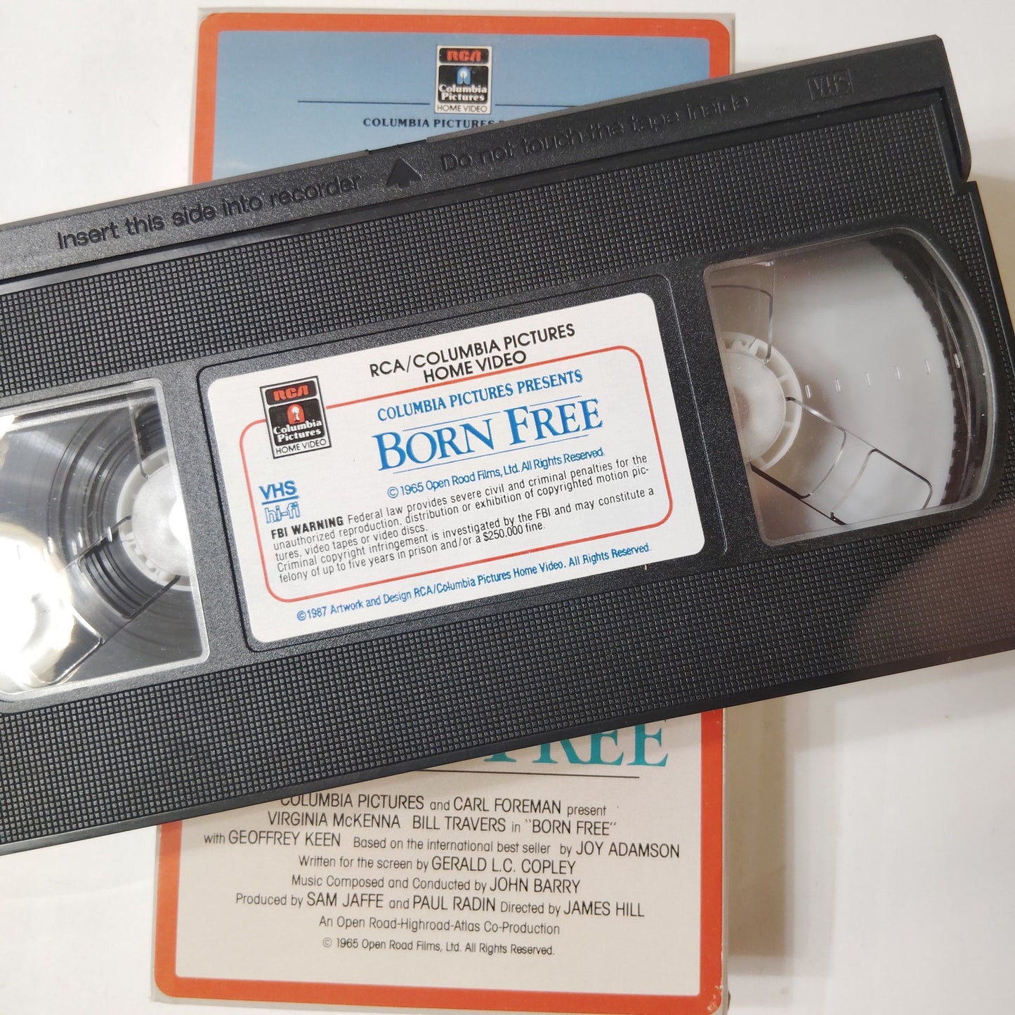 Born Free VHS 1983 RCA Columbia Pictures Wildlife Drama, True Story