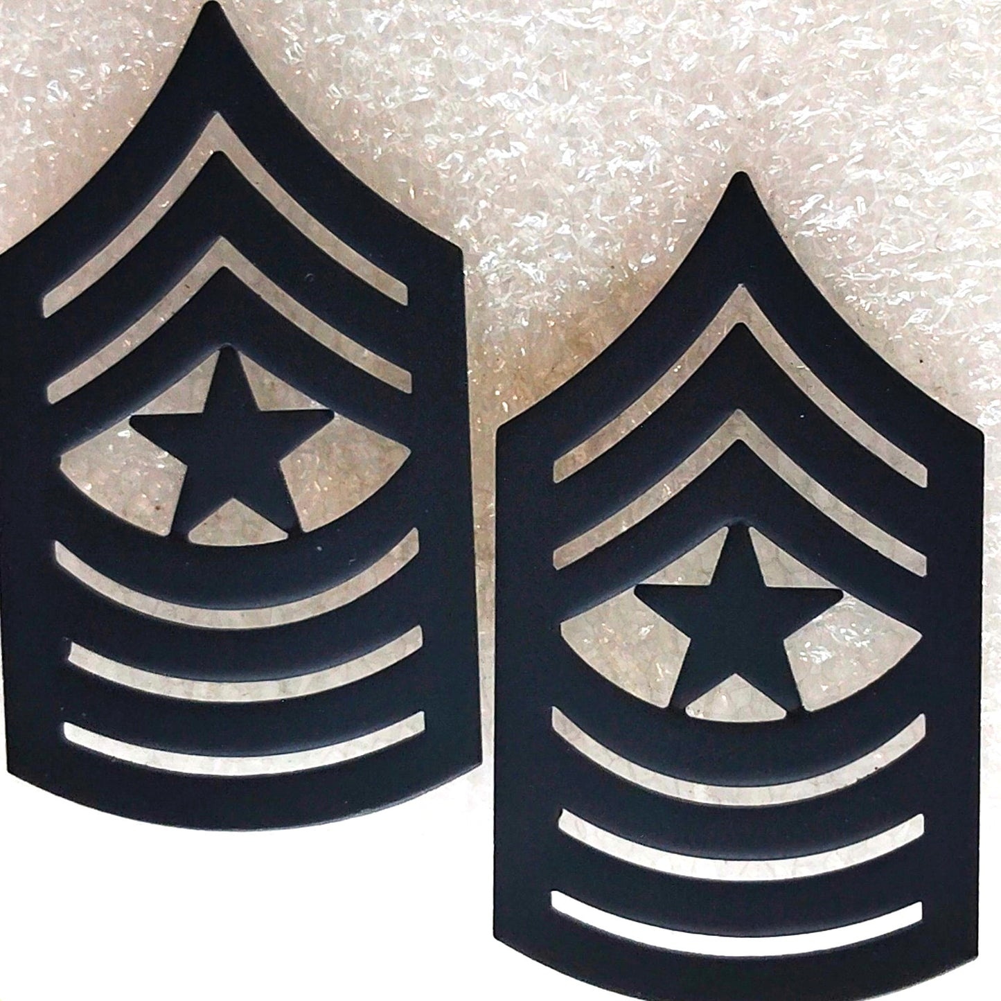 USMC Sergeant Major SgtMaj Rank Novelty Hat Lapel Pin Set Black 1‑1/2" × 7/8"