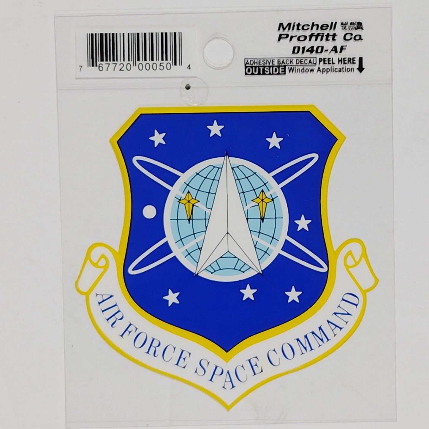 USAF Space Command Decal – 3.25" x 3.25" Mylar Vinyl – Shield Emblem – DI404AF