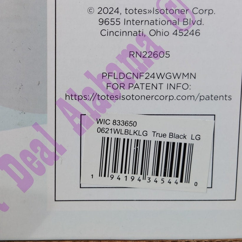 Totes Women's Cozy Slippers, Memory Foam Slippers, Size L (8-9) , Black #34544