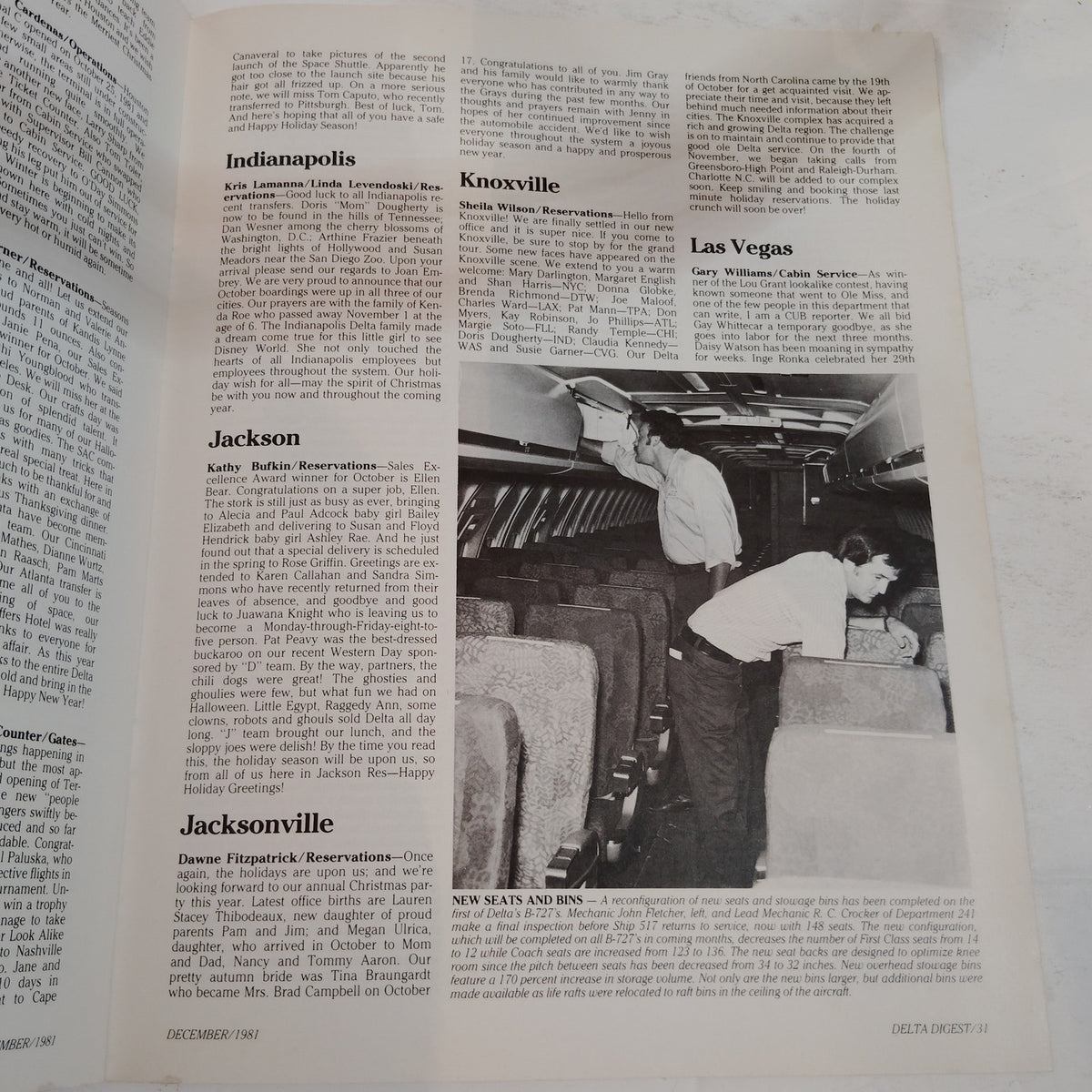 Delta Digest Magazine December 1981 - Vintage Airline Publication Christmas