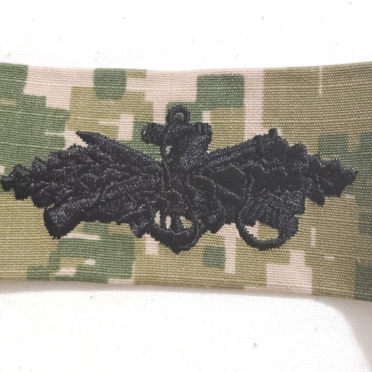 U.S. Navy Seabee Combat Warfare Patch – NWU Type III – 7.5" × 1.75" Sew‑On Tape