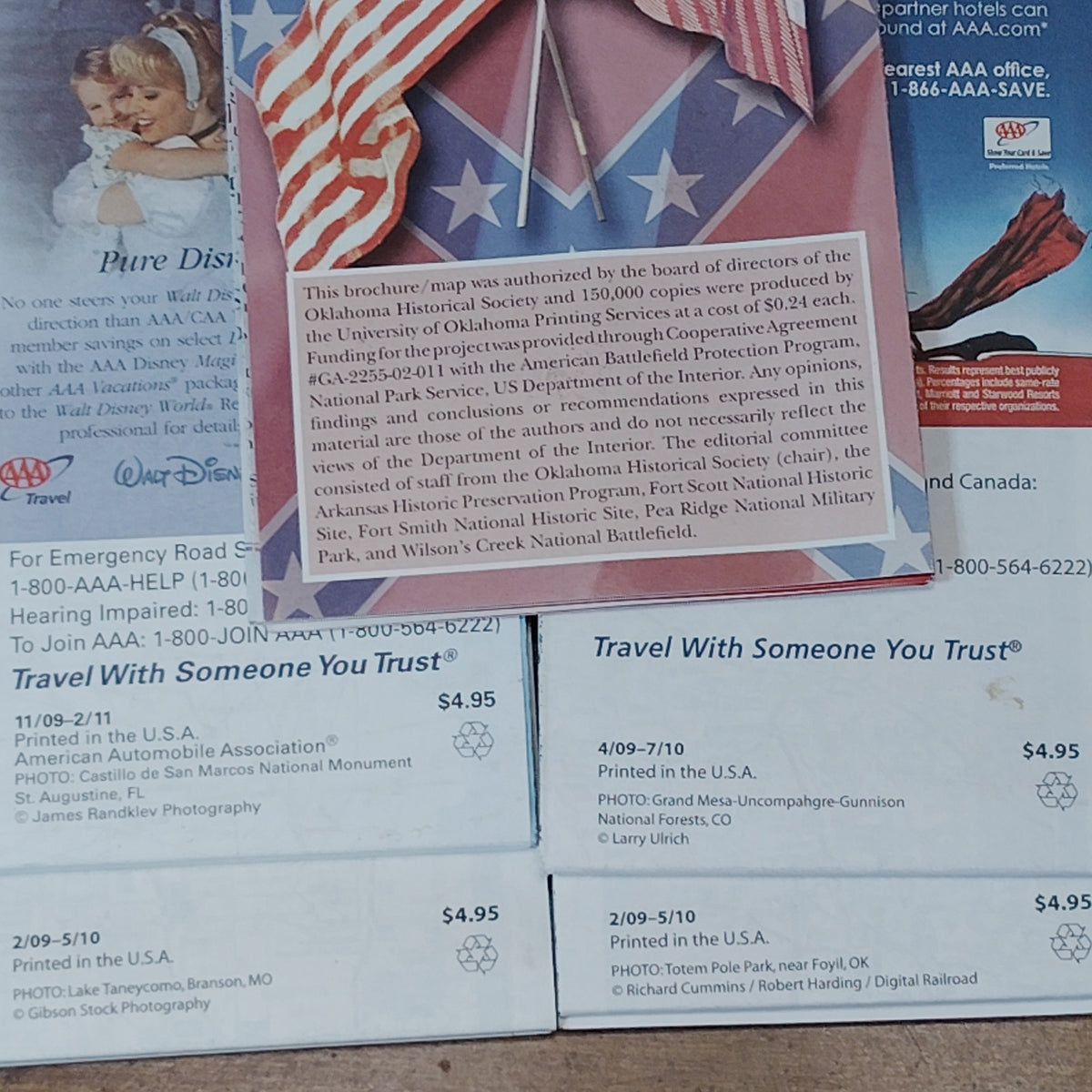 AAA North American Regional & Civil War Sites Travel Guides Lot (5) - VTG Maps