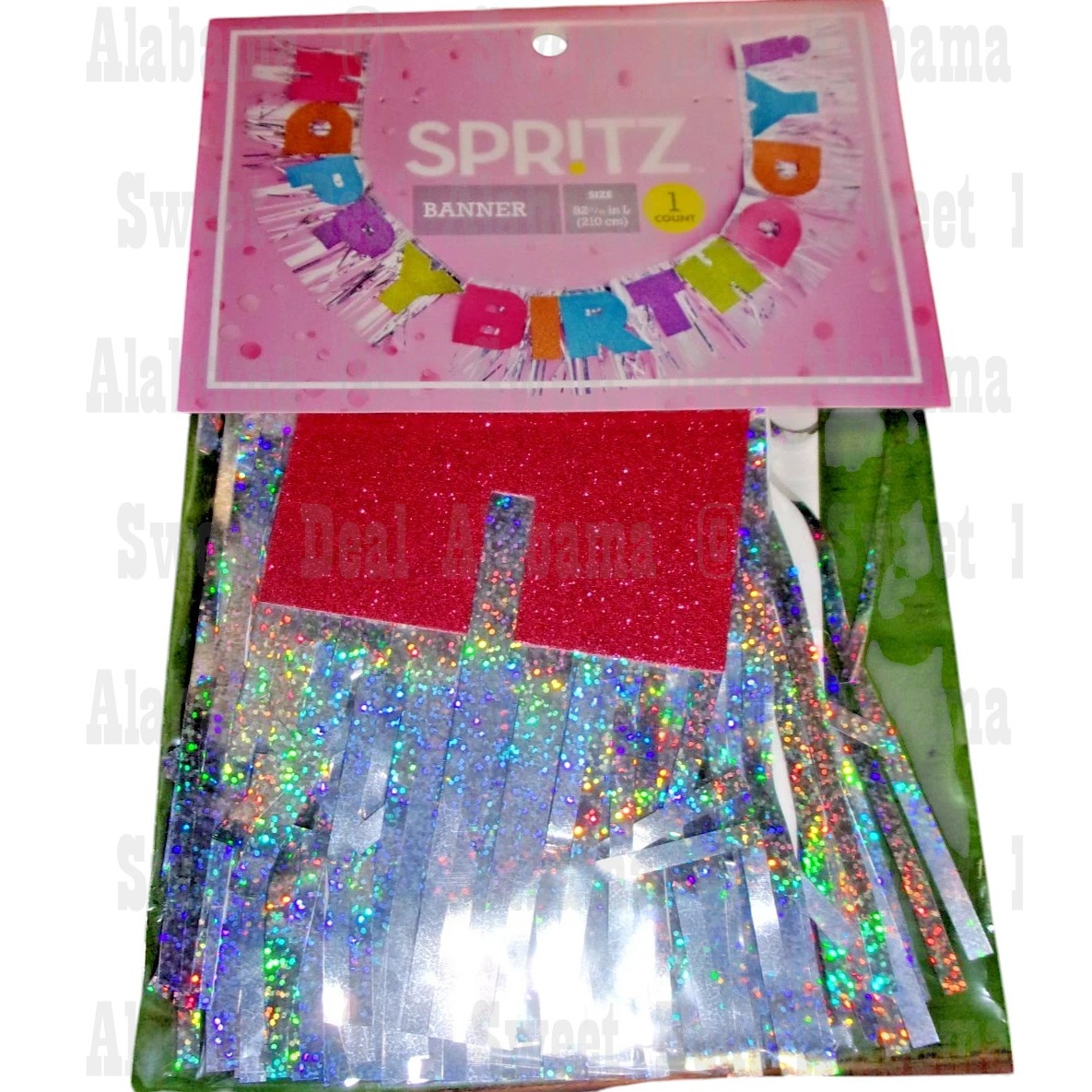 Spritz “Happy Birthday” Banner – Glitter Finish – 82" Length