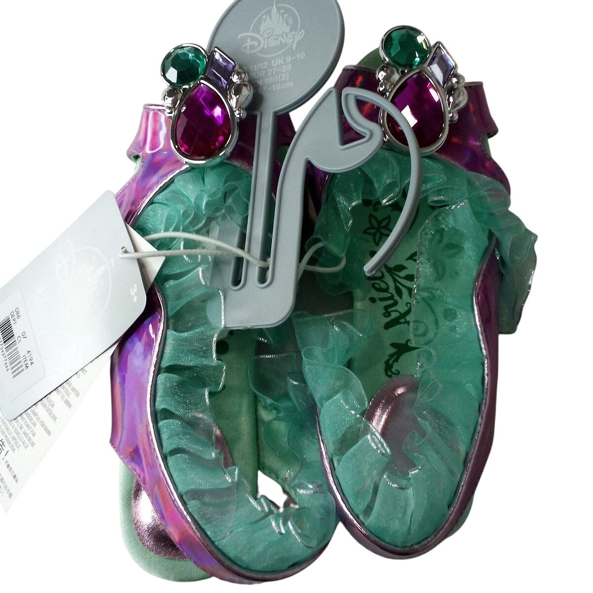 Disney Ariel Costume Footwear – Youth 11/12 – Dress‑Up Princess Shoes