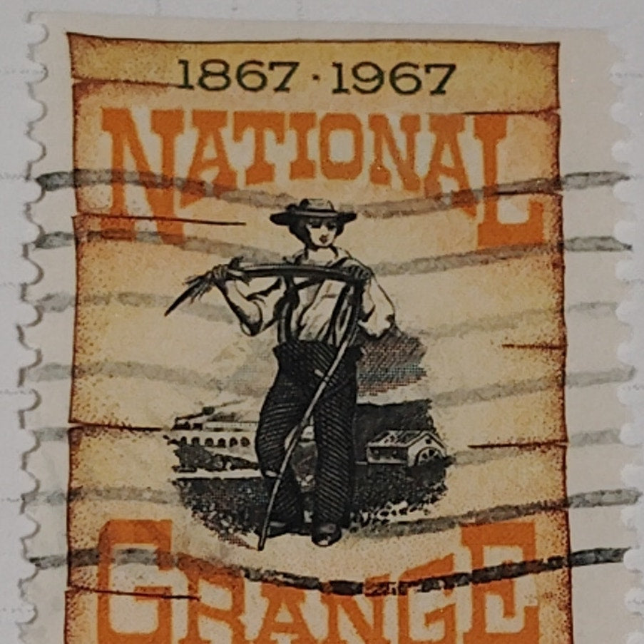 1967 Scott #1323 – 5¢ National Grange Centennial / Farmer with Scythe – Canceled