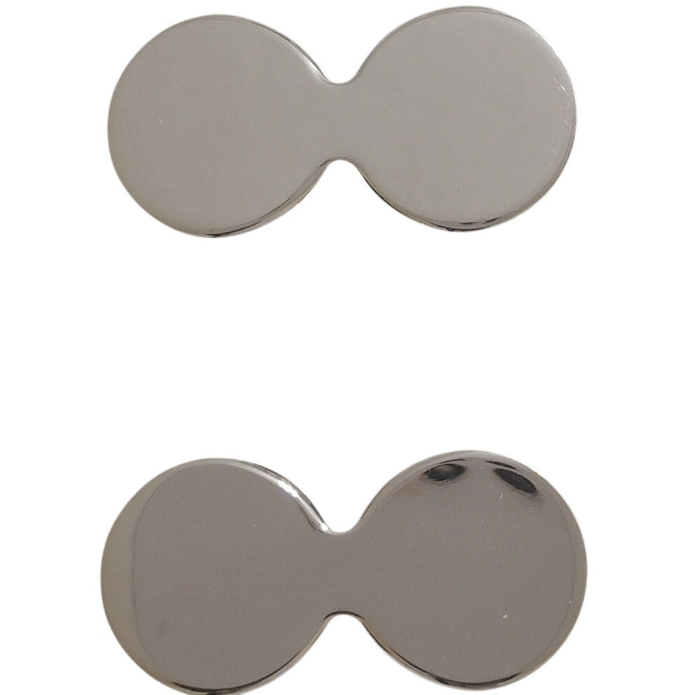 Army ROTC 1LT Rank Collar Device Pins – Double Disc – Silver – Clutch Back, 1 Pr