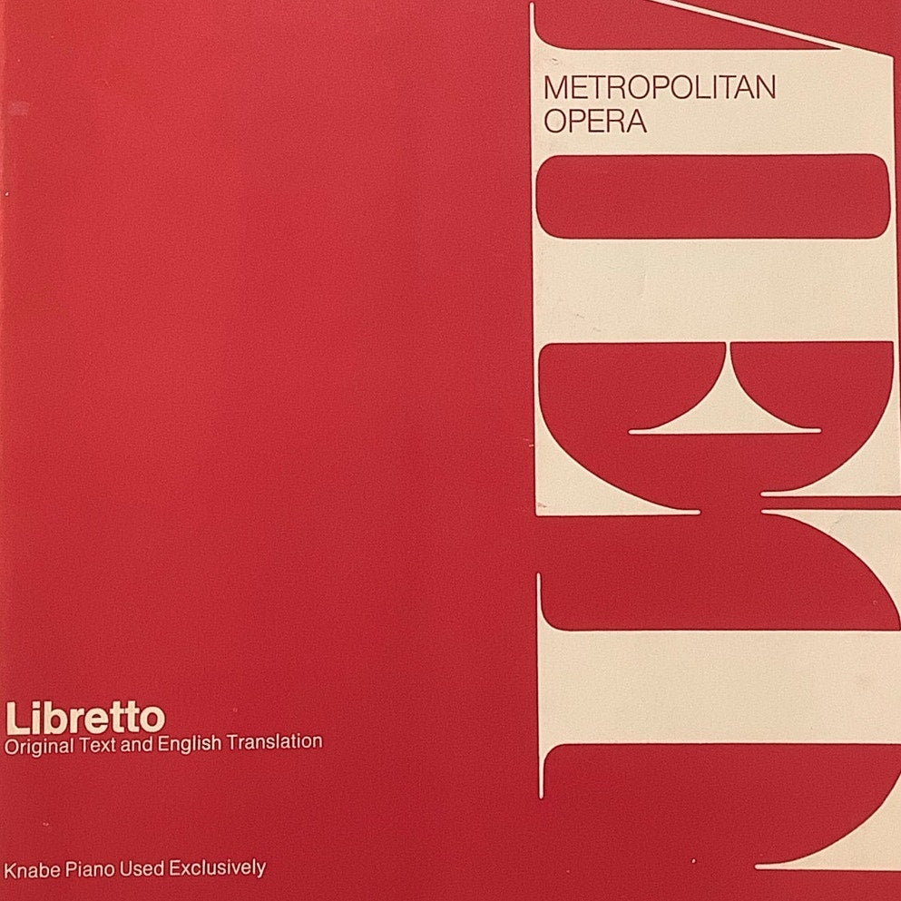 MET Opera, Pietro Mascagni Cavalleria Rusticana Libretto Original & English 1963