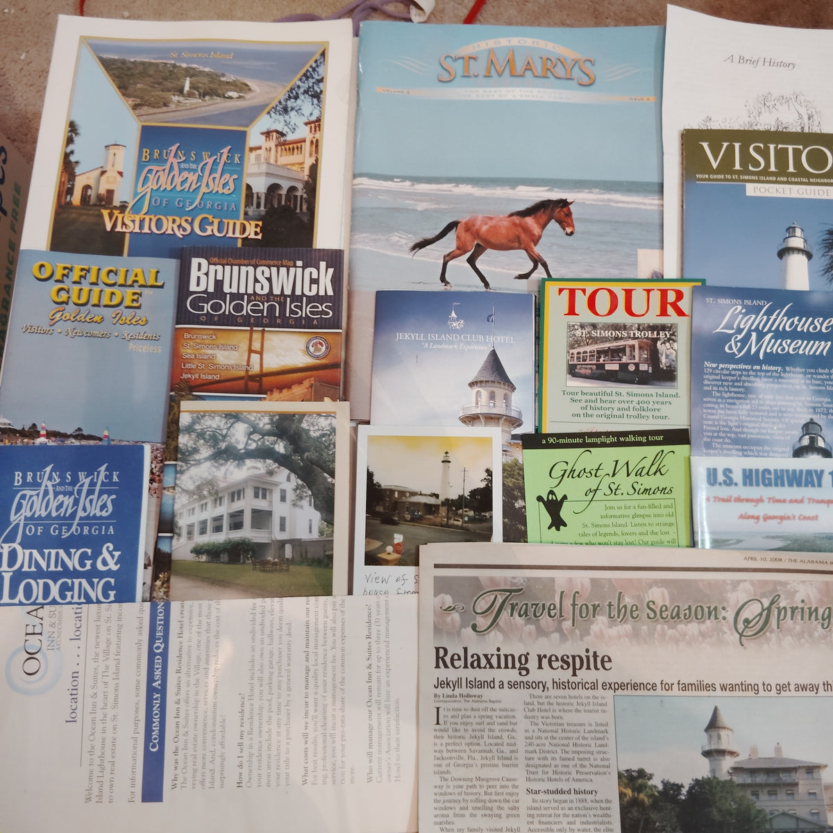 Vintage 2007 Georgia Golden Isles Ephemera Lot - St. Simons, Jekyll, St. Marys
