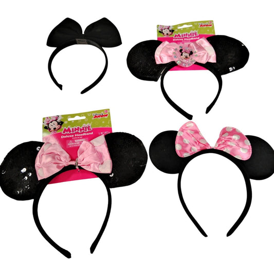 4 Assorted Mouse Ears Headbands – Ages 3+, Adjustable Fit